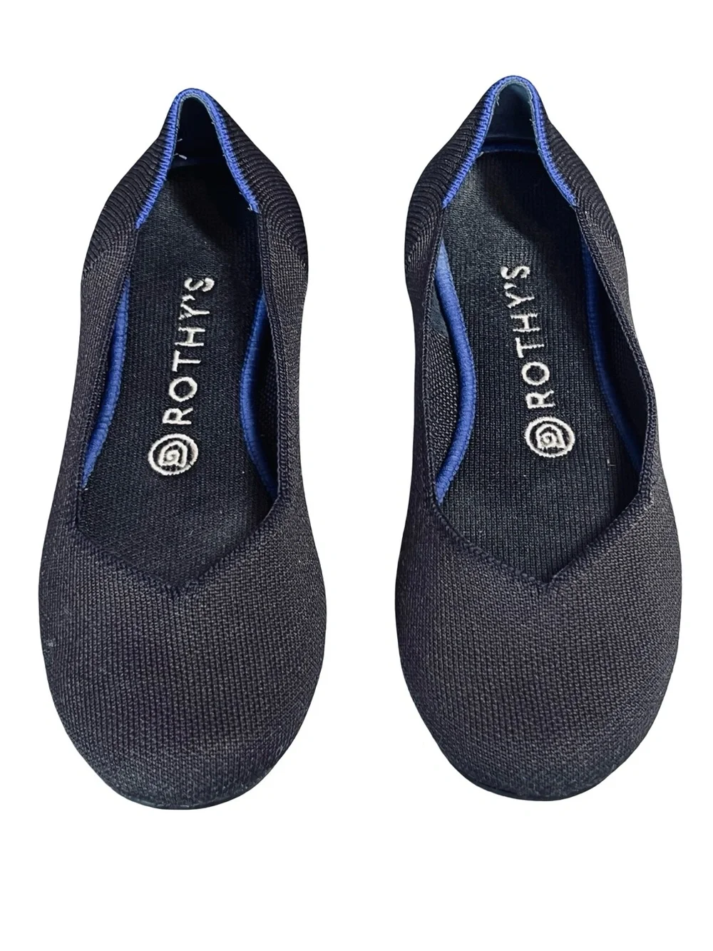 Rothy’s Women’s 7.5 Navy Blue Ballet Flats Solid Knit Round Toe Stretch Washable - Picture 4 of 10
